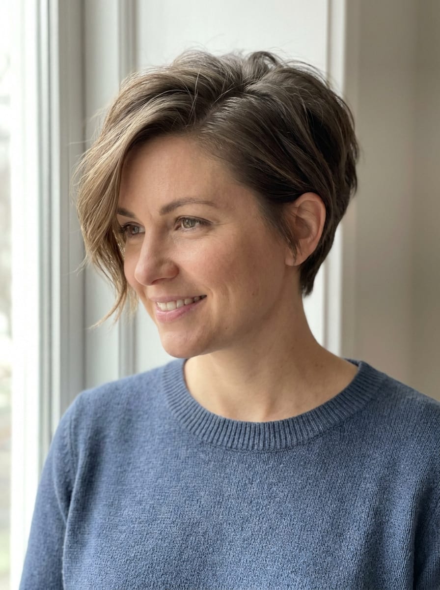 Pixie Cut mit Seitenscheitel - Pixie Cut für Frauen